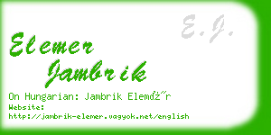 elemer jambrik business card